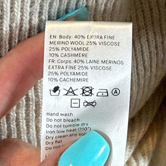 NWOT Nanushka Canaan Sweater Off-White Wool Cashmere Blend Knit Mock Neck Dress - Picture 9 of 13